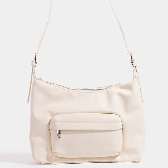 Fame Glossy Faux Leather Shoulder Bag - Picture 1 of 3